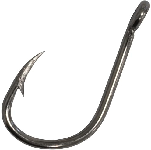 Aerzetix - C68836 - Set di 10 ami da Pesca semplici con Occhiello N10 con ardiglione - in Acciaio al Carbonio - Colore Nero - Gancio Canna da Pesca Hobby Tempo Libero