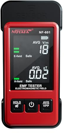 Irfora NF-601 Handstrahlungsdetektor, Geigerzähler, Messgerät, elektromagnetischer Strahlungstester, Dosimeter, multifunktionaler elektrischer Feld-Magnetfeld-Strahlungsdetektor mit Ton- und