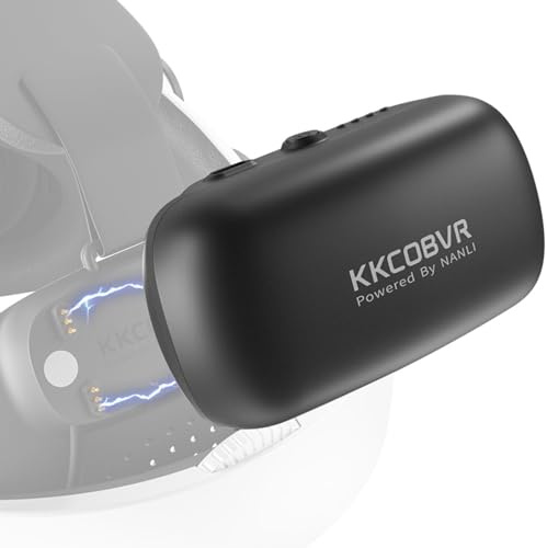 kkcobvr Schwarz P2 Batterie mit 10000mH Passt Q3PRO/Q2PRO/O2/P4 Batterie Kopfgurt Kompatibel für Quest 3/2/PRO