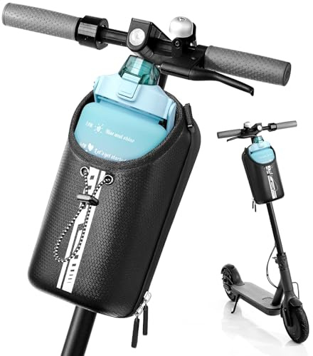 Witnewrage Bolsa Patinete Electrico,Bolsa de Scooter Eléctrica con Portabidón, 2L Bolsa Manillar Scooter Eléctrico con Soporte para Teléfono Móvil, Mochila Patinete Eléctrico Accesorios Scooter