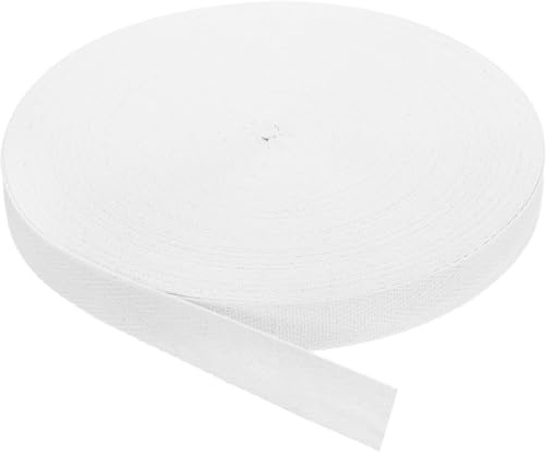 Köperband, rakt band, sömband, bomullsband (vitt – 50 meter, 20 mm bredd)