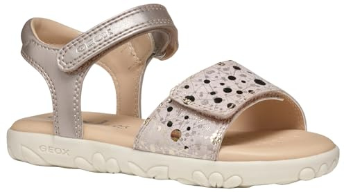 Geox J Haiti Girl Sandal, Lt Rose/Platinum, 32 EU