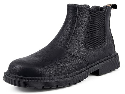 EJIMUQO Stivaletti Chelsea Uomo Blu Invernali Morbidi - Stivali da Lavoro Antinfortunistica, Biker, Scarpe Basse