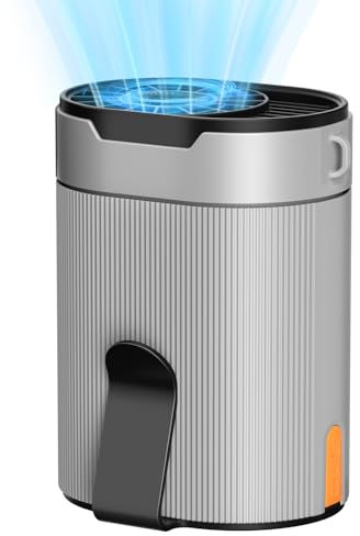 Cozome barbar fläktbatteri, t-tröjafläkt med klämma, uppladdningsbar midjefläkt på bältet, turbobältfläkt med hängrep, 4 vindstyrkor, USB C, 6600 RPM