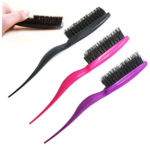 Healeved 4pezzi Spazzola Setol Cinghiale Per Capelli Spazzola Per Cotonare Setole Design Punta Arrotondata Manico Ergonomico Leggero Piccolmensioni Per Facile Trasporto