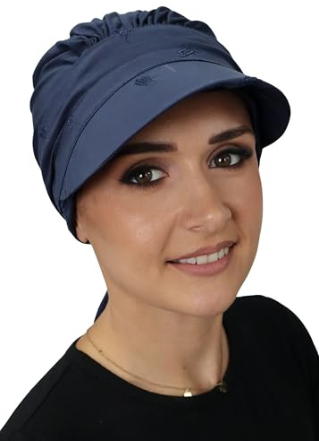 Deresina Headwear Bufanda con visera, gorro de quimioterapia para verano, protección solar, bufandas de algodón para la pérdida de cabello, cubierta completa para la cabeza, suave, ligero