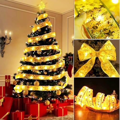 Guidre Ruban lumineux de Noël,10 m,100 LED,éclairage de Noël,guirlande lumineuse à piles,décoration de sapin de No ël, lumières de No ël pour décoration intérieurer
