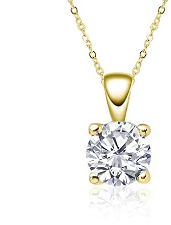 HLTYGWX gnistrande 1 karat d färg moissanite hänge halsband för kvinnor 100% 925 sterling silver bröllopssmycken