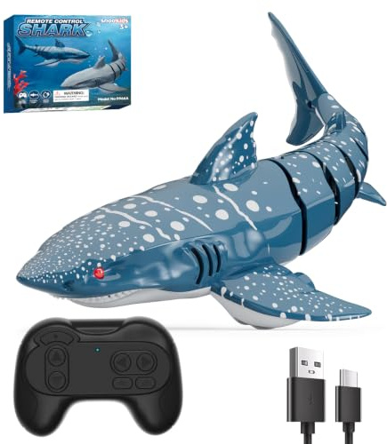 snookids Squalo telecomandato per bambini, giocattolo squalo RC a 2,4 GHz