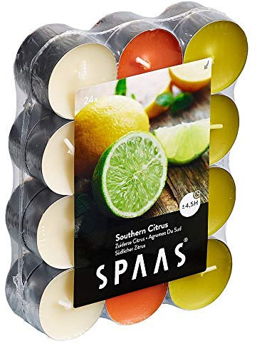 SPAAS 24 Duft-Teelichter Farben sortiert, ± 4,5 Stunden - Southern Citrus