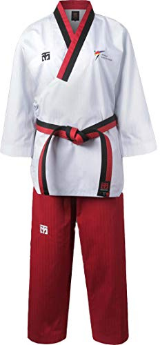 MOOTO Korea Taekwondo Poomsae Uniform WT Logo Taebek Poom MMA Martial arts Karate Judo Kick Boxing (160(Height:160~169cm)(5.24~5.54ft), 2. Female)