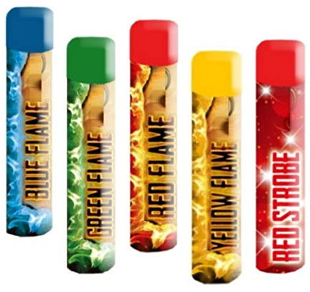 h2i Bengalo - Bengalfeuer | 5 St. | Color Mix | 40 s | Kraftvolle Handfackel für spektakuläre Lichteffekte | Leuchtfackel & Lanzenlicht mit heller Flamme & Rauch | Ideal für Partys & Events | Kat F1