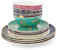 Sara Miller SMC79243-XD London Chelsea Collection Geschirr-Set, Porzellan, Gold, Weiß, 12-teilig