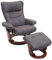 MCA Relaxsessel Montreal, Fernsehsessel Hocker, Stoff/Textil 130kg belastbar - dunkelgrau, walnussfarben