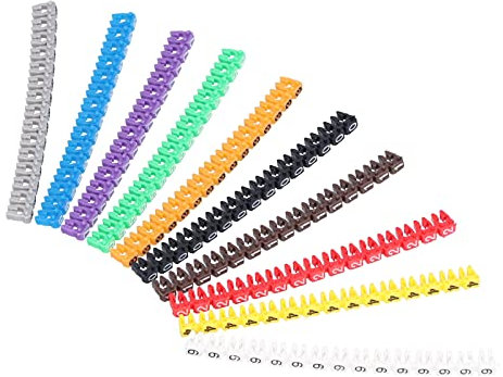 Tissting 0-9 Numero Clip Colorata Codificata Sull'Identificazione del Cavo in Plastica, Tubo per Etichettatura del Cavo Impermeabile