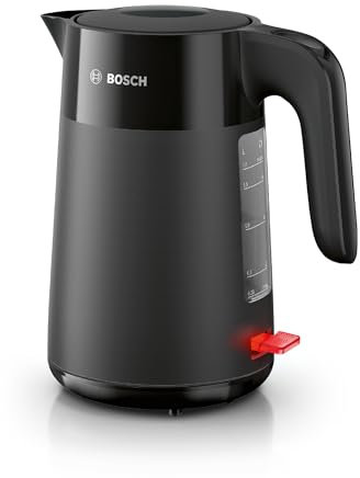 Bosch MyMoment TWK2M163 - Bouilloire électrique - grande ouverture - triple sécurité - filtre anti-calcaire - capacité 1,7 L - plastique de haute qualité - Couleur : Noir