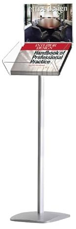 DisplayLager Kombi Infoständer & Prospektständer in DIN A4 mit Topschild-Halterung und Prospektablage (Horizontal)