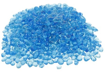 FRCOLOR 1 Paquet de Sable de Sol pour Aquarium - Gravier Bleu - Accessoire d'aquarium - Gravier Bleu - Pierres précieuses Bleues - Vase en Verre - Perle de Verre - Pierre de - Pot de Fleurs