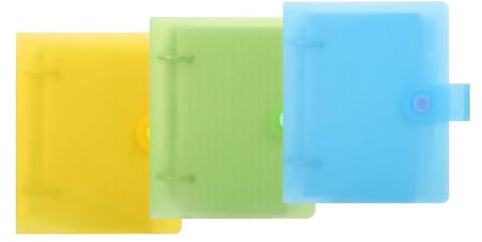 Pack of 3 Index Card Folders with Dividers, 60 Sheets each, 3 x 5 Index Card Holder, Index Card Organiser, Binder Notebook