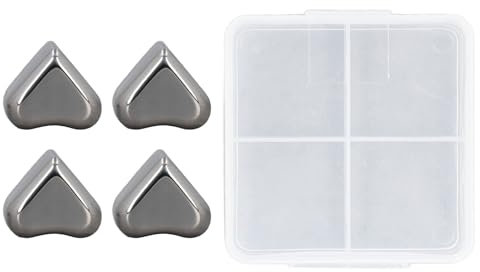 Coffret de Pierres à Whisky en Forme de Cœur pour Hommes, Glaçons en Métal, Glaçons en Acier Inoxydable, Pierres de Refroidissement Réutilisables pour Boissons, Boissons,