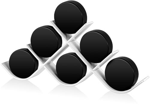 Wonderjune 3 Pack Hockey Puck Holder Stand,Metal,6 Hockey Puck Holder