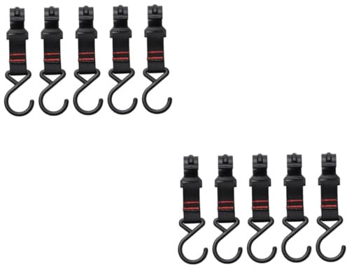 Mipcase 2sets Portable Camping Hooks Tent Clothing Hangers for Outdoor Use Heavy Duty Polyester Straps Easy to Install 5pcs*2