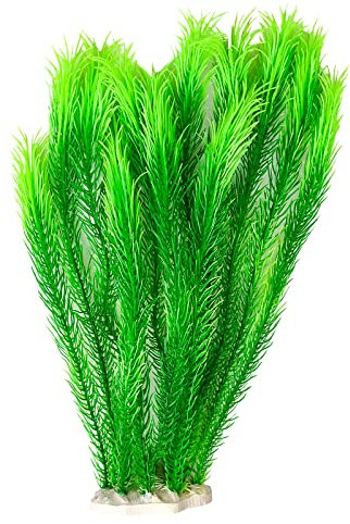 NathrBTV Aquarium Plant Artificial Plastic Fish Tank Plants for Aquarium Fish Tank Aquatic Greenery Decoration Water Grass Plants 35cm/13.8inch