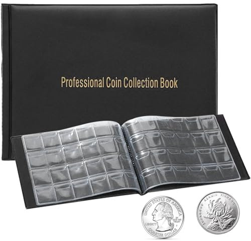 Jortmrd 240 Tasche Raccoglitore Monete 3 x 3,2 cm Raccoglitore Monete da Collezione, Porta Monete da Collezione, Album Monete per 2 Euro 25 mm Monete Collezionisti (Nero)