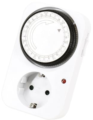 Timer meccanico 7 giorni Schuko, programmazione settimanale, facile gestione, ideale per automatizzare elettrodomestici e dispositivi elettronici.
