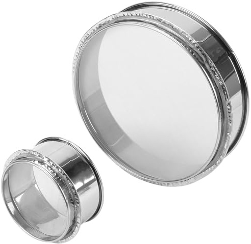 SYUTBOU Sikt för mjöl, 2-pack i rostfritt stål, fin sil 20 cm 120 masker och 10 cm 80 masker för konditori och kök