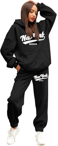 Vhersily 2026 Tuta Da Donna Con Stampa Baseball New York, Tuta Da Jogging In Due Pezzi, Con Cappuccio E Pantaloni, Set Sportivo Sportswear Fitness Completi Ginnastica Completo Casa Streetwear Morbido