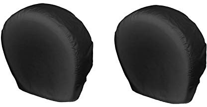 Explore Land Tire Covers 2 Pack - Tough Tire Wheel Protector for Truck, SUV, Trailer, Camper, RV - Universal Fits Tire Diameters 26-28.75 inches, Black