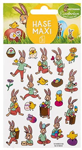 Heitmann Eierfarben - Sticker Hase Maxi - 2 Motivbögen, 1018612, Bunt