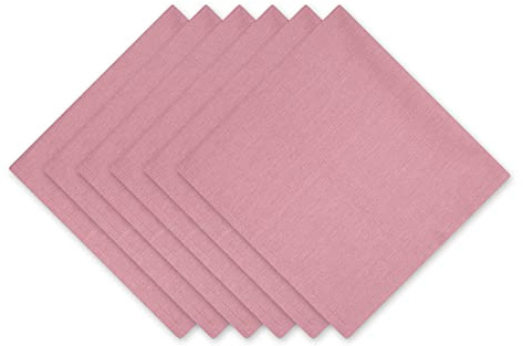 DII Solid Napkin Set Collection, 20x20, Rose, 6 Piece