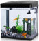 Nobleza - 14L Mini Aquarium Komplettset, Nano Aquarium Stabiles Einsteigerbecken mit LED-Beleuchtung und Eingebautem Filtersystem, für Fisch, Schwarz