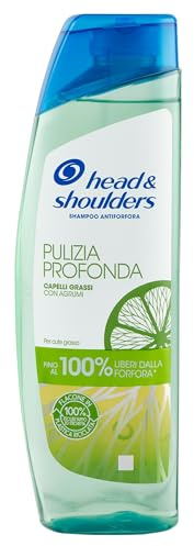 Head & Shoulders Tiefenreinigung Shampoo für fettiges Haar, gegen Schuppen, mit Zitrusfrüchten, silikonfrei, für bis zu 100 % Schuppenfrei, 250 ml