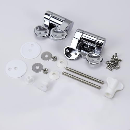 Fanmitrk Sedile WC con chiusura morbida, cerniera per coperchio WC (lega di zinco)