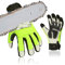 Vgo... Chainsaw Gloves 12-Layer Protection on Both Hands in Cowhide, Forestry Work Gloves Touchscreen Utility Touchscreen