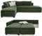 Federkern Ecksofa B306/T223/H95 cm Dauerschläfer, Doppelbett Schlaffunktion, Kaltschaum-Topper, Bettkasten, Nachtkonsole, Schwenkteil links oder rechts montierbar, Bezug Cord Grün / 15164