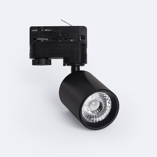 LEDKIA LIGHTING Foco Carril LED Trifásico 10W Regulable Mallet Negro 3000K Blanco Cálido