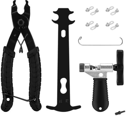 Sprifityy Kettennieter Fahrrad, Fahrrad Kettenschloss Zange,4 Paar Fahrradketten Nieten, Fahrradkette Reparatu Set für 6-12 Fach Fahrradkette Werkzeug, Perfekt für Rennrad,Mountainbike,Sportbike
