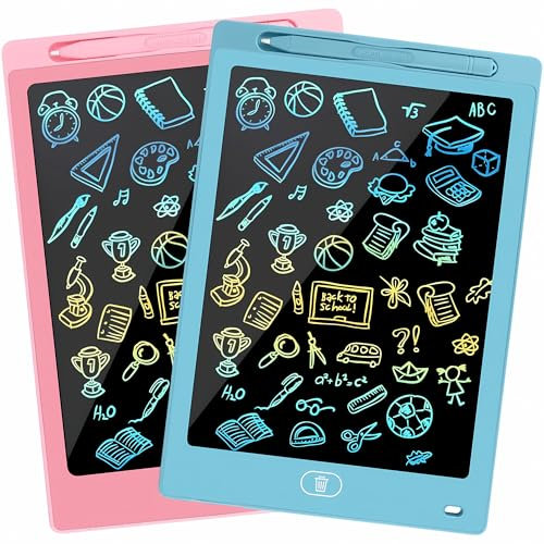 Veloga LCD Writing Tablet for Kids- 10-inch, drawing pad for kids, Reusable Drawing Board for Toddlers, Etch a Sketch kids toys, Educational Birthday Gifts for 3-8 Years Boys and Girls (2 Pack)
