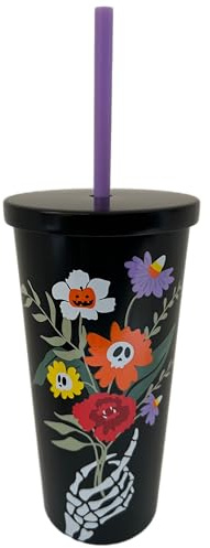 STARBUCKS Halloween Skeleton Hand Bouquet Reusable Stainless Steel Travel Cold Cup Tumbler