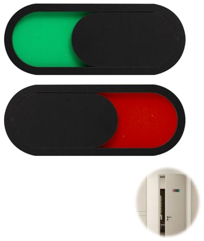 2 Pièces Panneau de Enseigne Coulissante, 10 * 4cm Petit Noir Panneau De Confidentialité Porte Ne Pas Déranger adhésif occupé libre toilettes Pour Conférence Bureau Salle Bain hôtel d'attente