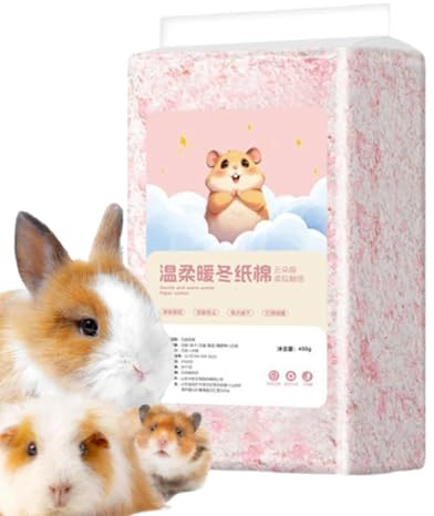 Hamster Bedding, 450g Wood Chips Odor Control, Small Pet Bedding for Comfortable Nesting, Natural Absorbent Material with Soft Texture, for Ferret Bunny Gerbil Hedgehog Reptile Bird Pet Animal