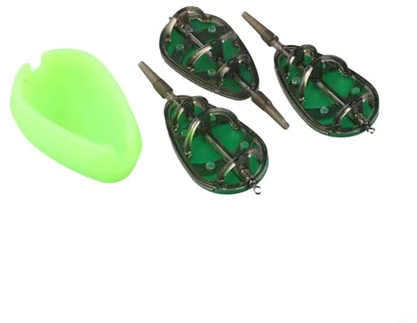 Juego de jaula de cebo de pesca diseñado para pesca de carpas con bandejas de almacenamiento de cebo compatibles con molde y jaulas de señuelo de 30 g, 40 g, 50 g para una atracción eficaz de los