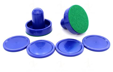 Juego de empujadores de hockey de aire y discos de hockey de aire, mango de portería de repuesto para adultos y niños empujadores y discos estándar