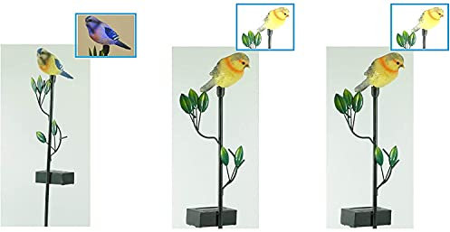 Solar-Gartenleuchte Solarleuchte Vogel als 3er Set LED Solarleuchten mit Erdspieß Solarstick Gartendekoration
