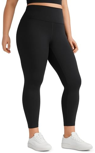 CRZ YOGA Butterluxe Womens 25 Plus Size High Waisted Leggings - Workout Gym Leggings Opaque Buttery Soft Yoga Pants Black 18