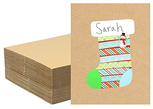 suituts 50 Pack Corrugated Cardboard Sheets, 8X10 Inch, Thick Cardboard Filler Insert Dividers for Packing, Mailing, Shipping Corrugated Cardboard Pads for Crafts, DIY Art(Brown)